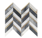 Chevron Metal Bardiglio | Bardiglio Mosaic Tile | Aston Design Studio