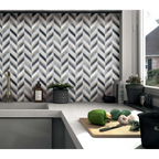 Chevron Metal Bardiglio, Calacatta and Gold