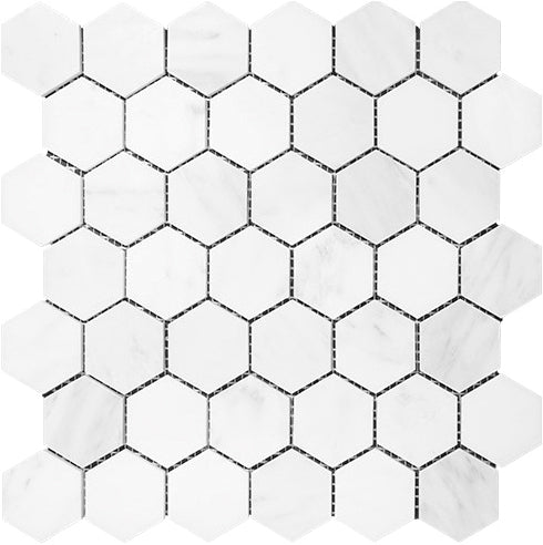 Hexagon Eastern White Mosaic 2 inch
