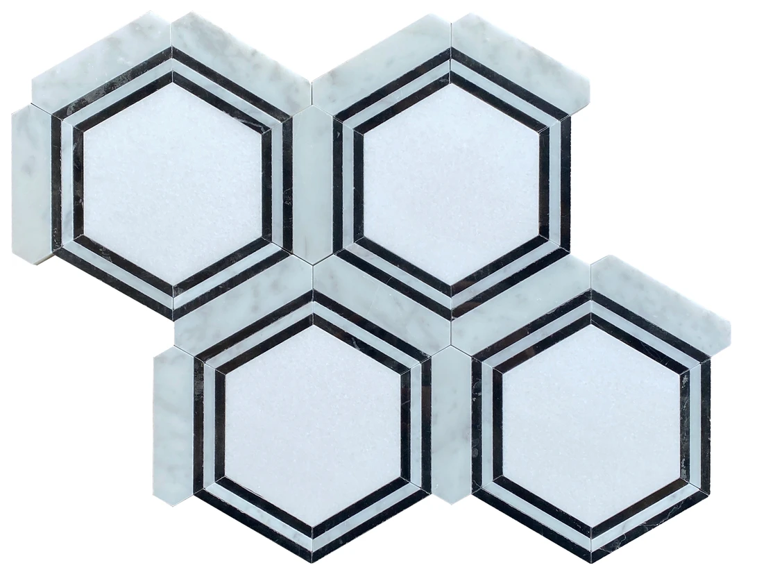 Carrara Hexagon Tiles | Georama Hexagon Carrara | Aston Design Studio