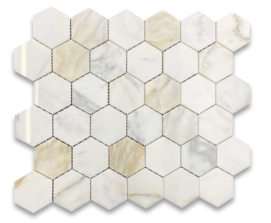 Hexagon Calacatta Gold Mosaic 2 inch