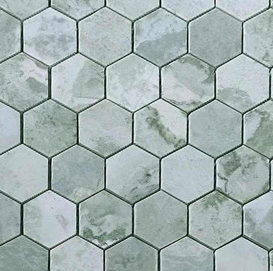 Ming Green 2″ Hexagon Polished Mosaic