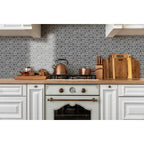 Novi Hexagon Mosaic Thassos with Nero