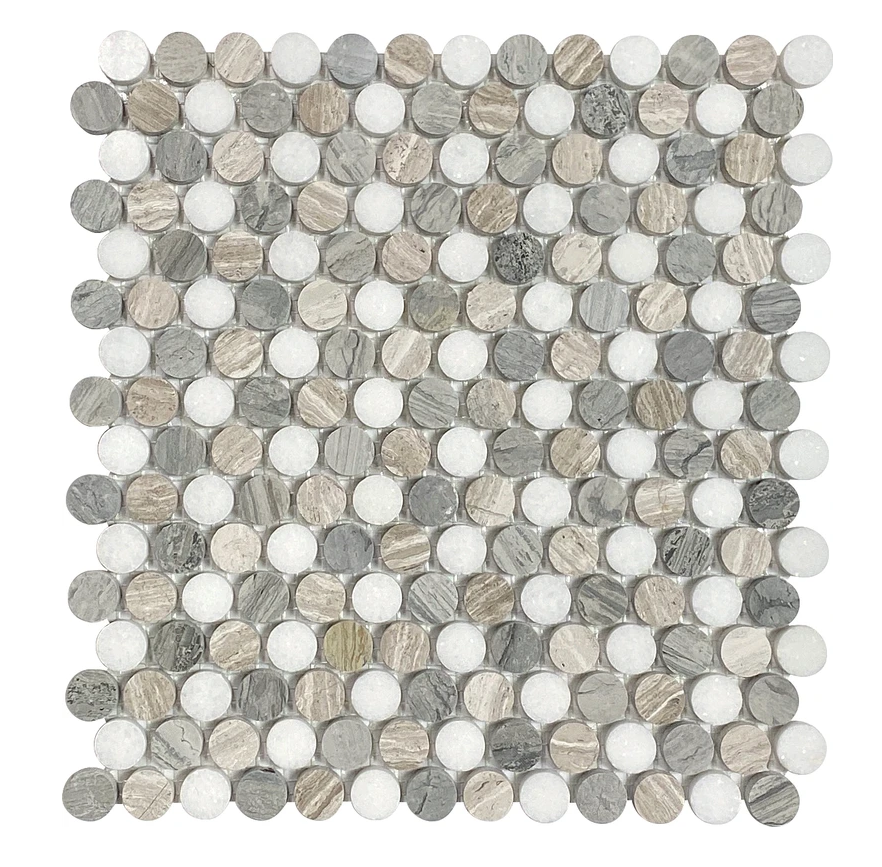 Round Liles Round Mosaic Tiles | Penny Round Mosaic | Aston Design Studio