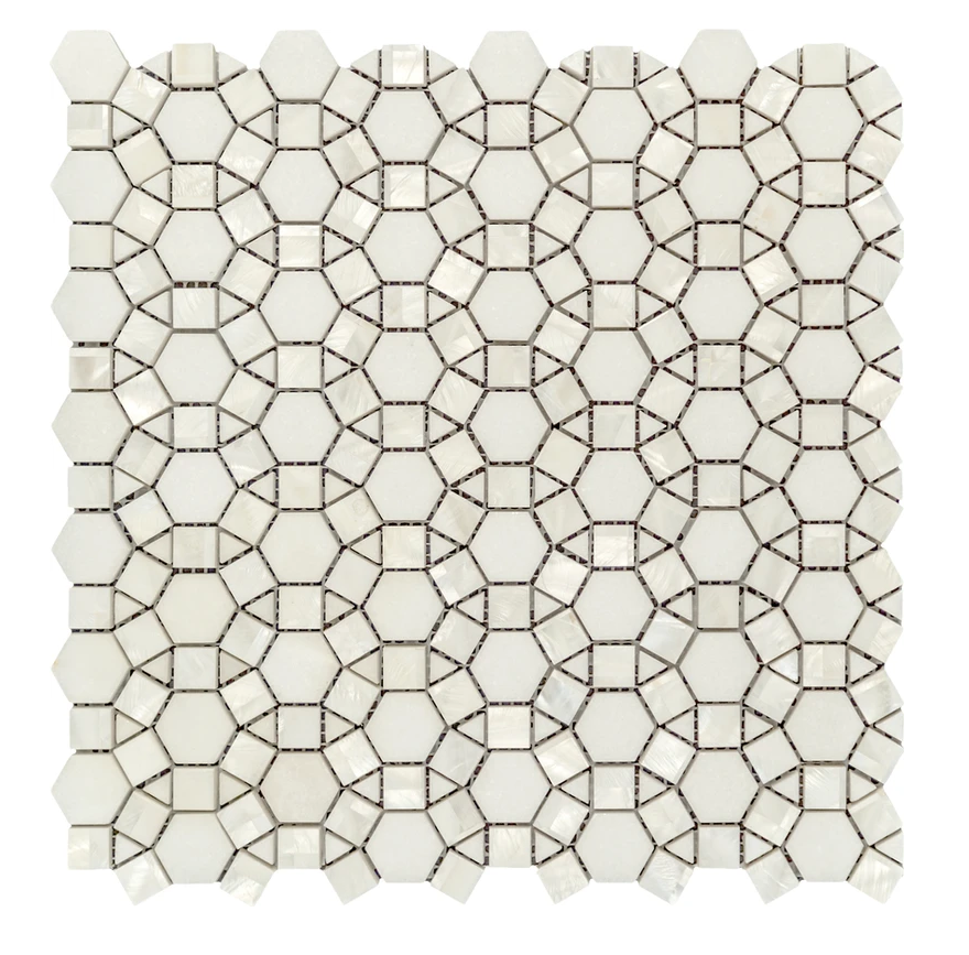 Sunflower Mosaic Tile | Marble Flower Tile | Aston Design Studio