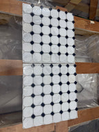 Statuary Calacatta Octagon Mosaic with Black Dots