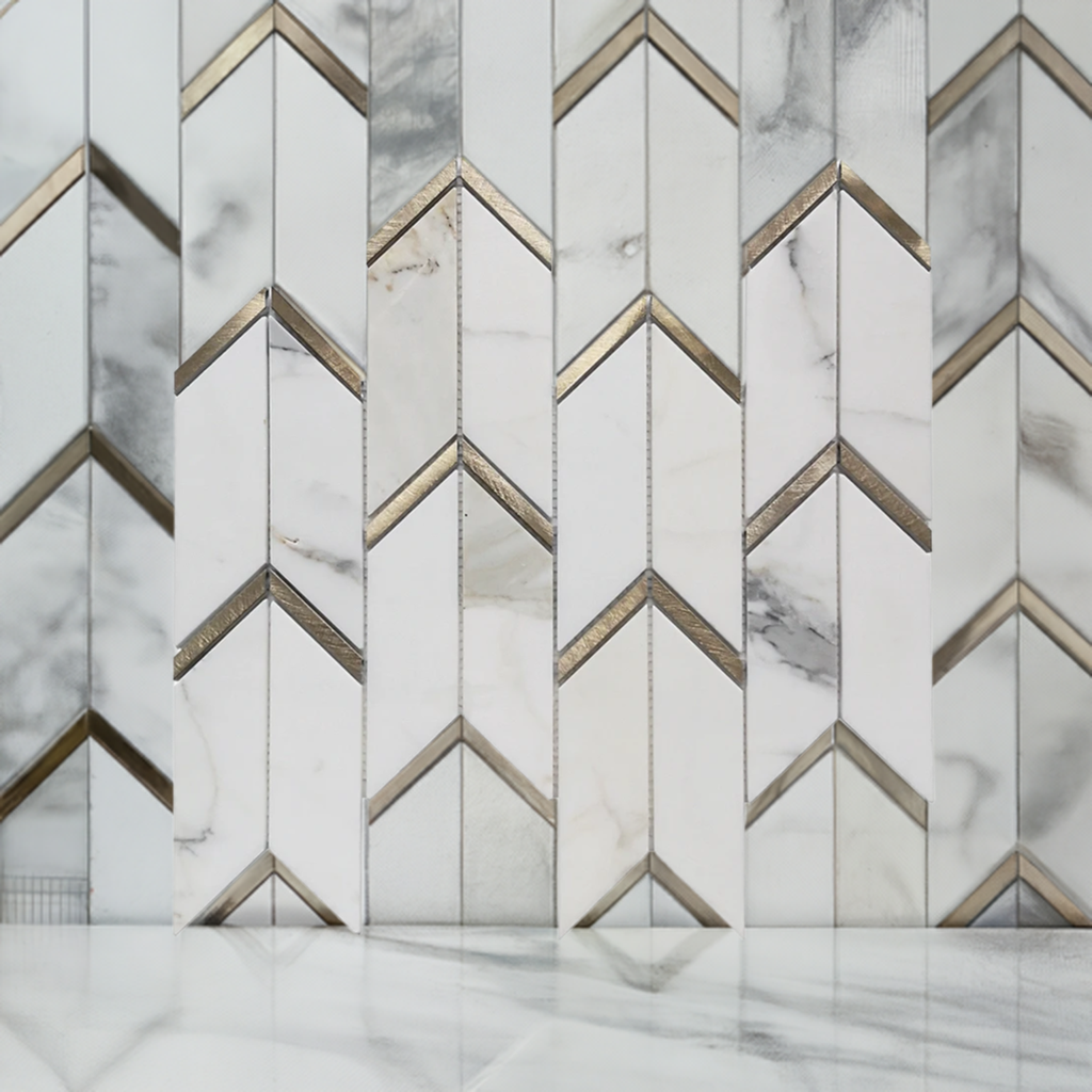 Arrow Pattern Tile Arrow Mosaic Tile | Aluminium Mosaic Tiles | Aston Design Studio