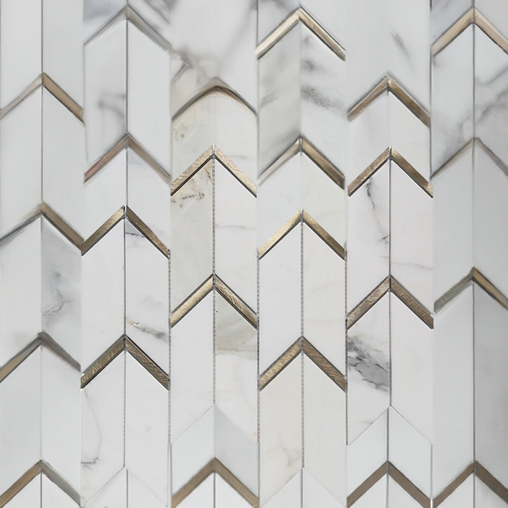 Arrow Mosaic Tile | Aluminium Mosaic Tiles | Aston Design Studio