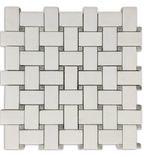 Thassos Basket Weave with Ming Green Dots